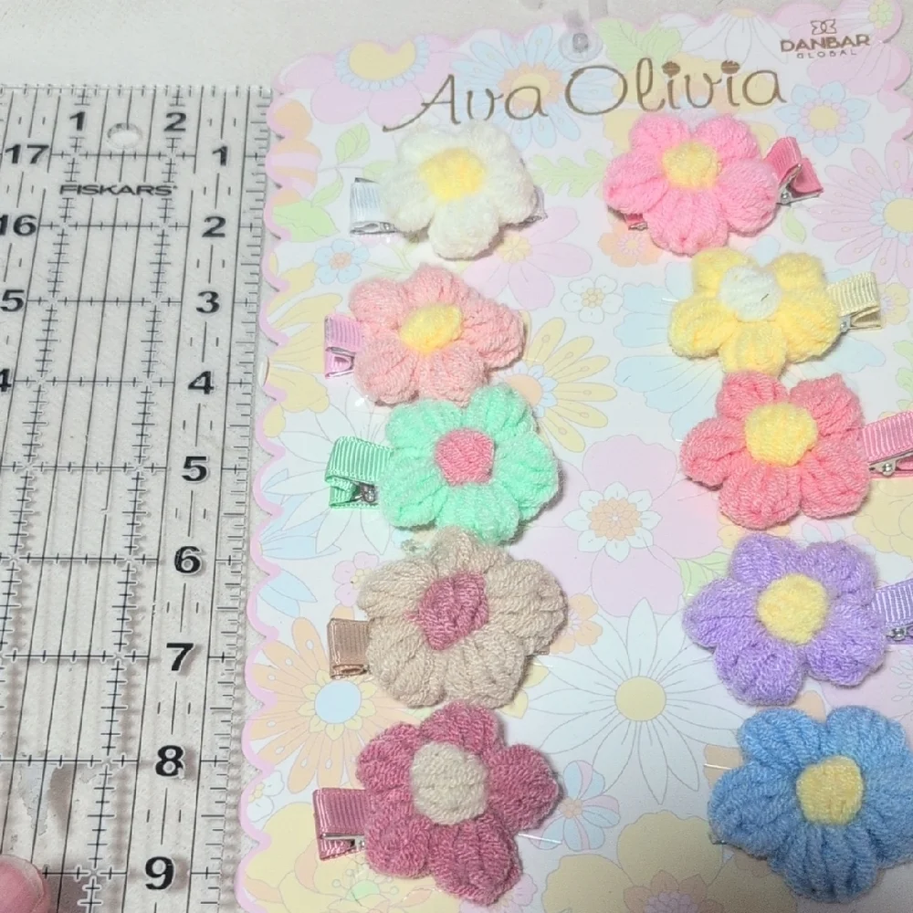 Floral Baby Hair Clips Set  of 8